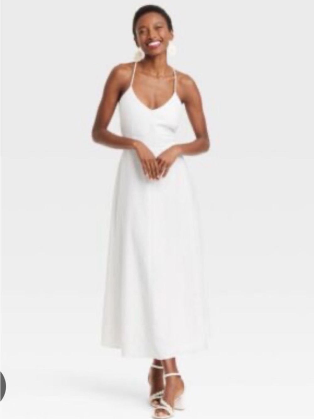 a new day White Spaghetti-Strap V-Neck Maxi Dress